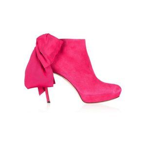 Alexander McQueen Fuscia Booties with Big Bow